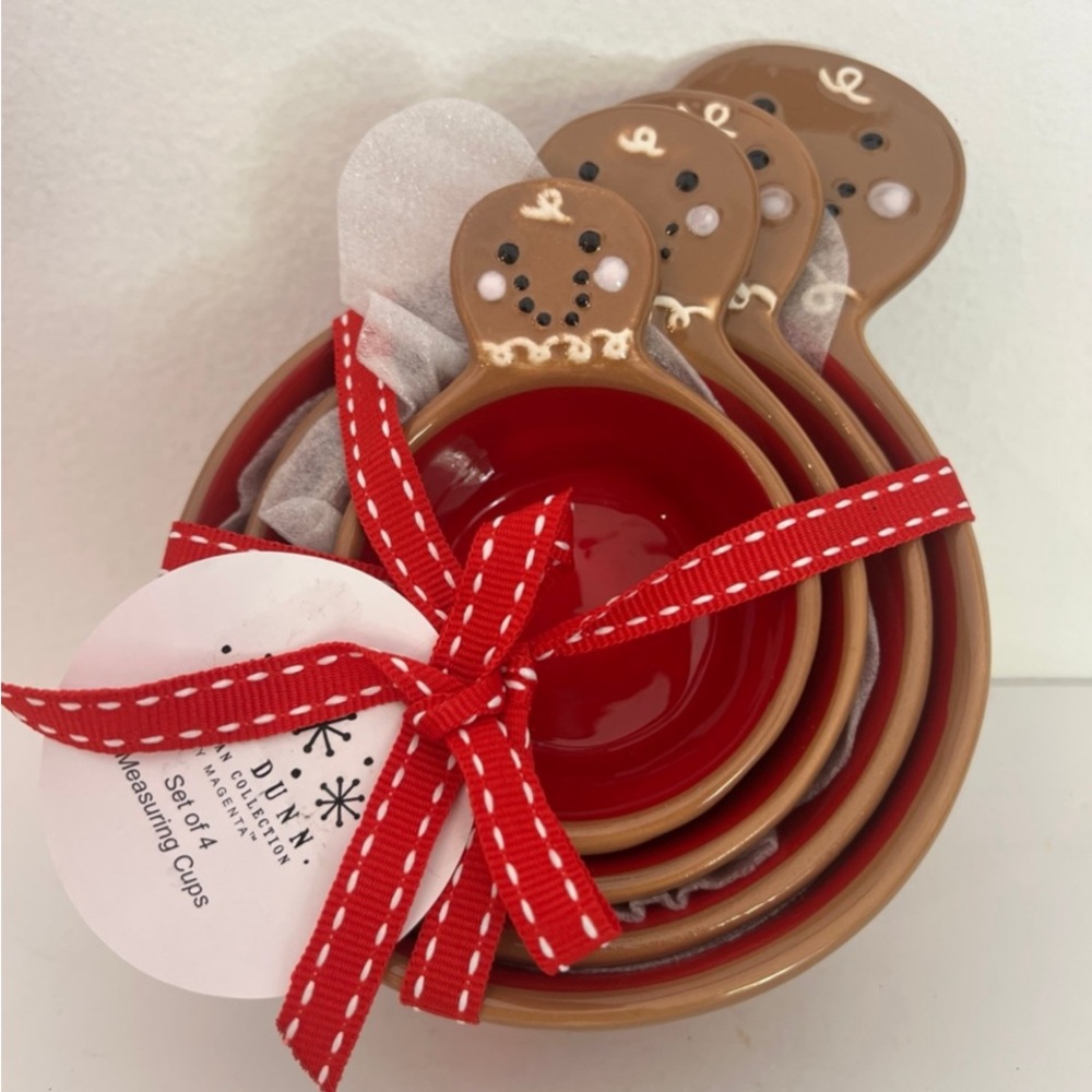 Rae Dunn Gingerbread Red and Brown Measuring Cups